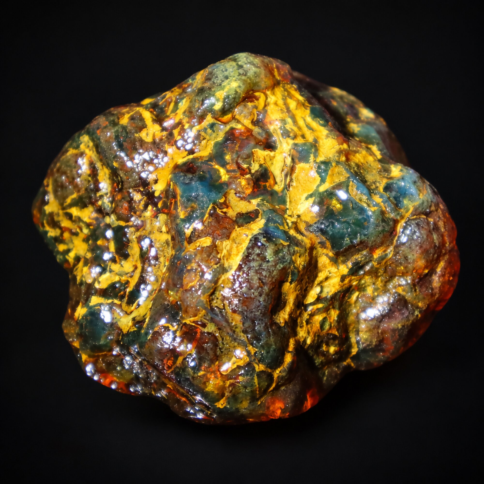 Genuine green blue rough specimen Dominican amber 32.8g – photo 9