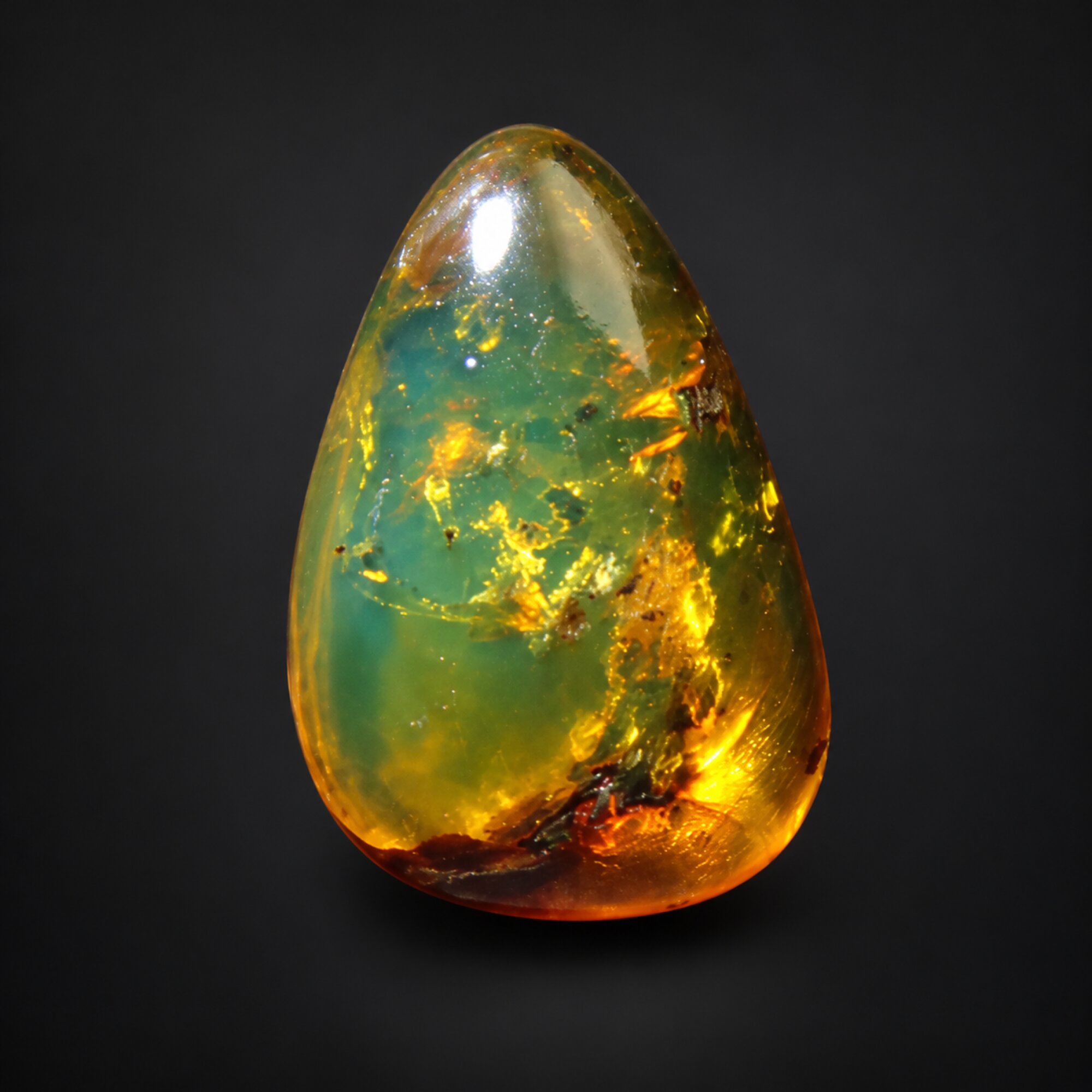 Untreated green blur polished Dominican amber 1.6g – photo 4