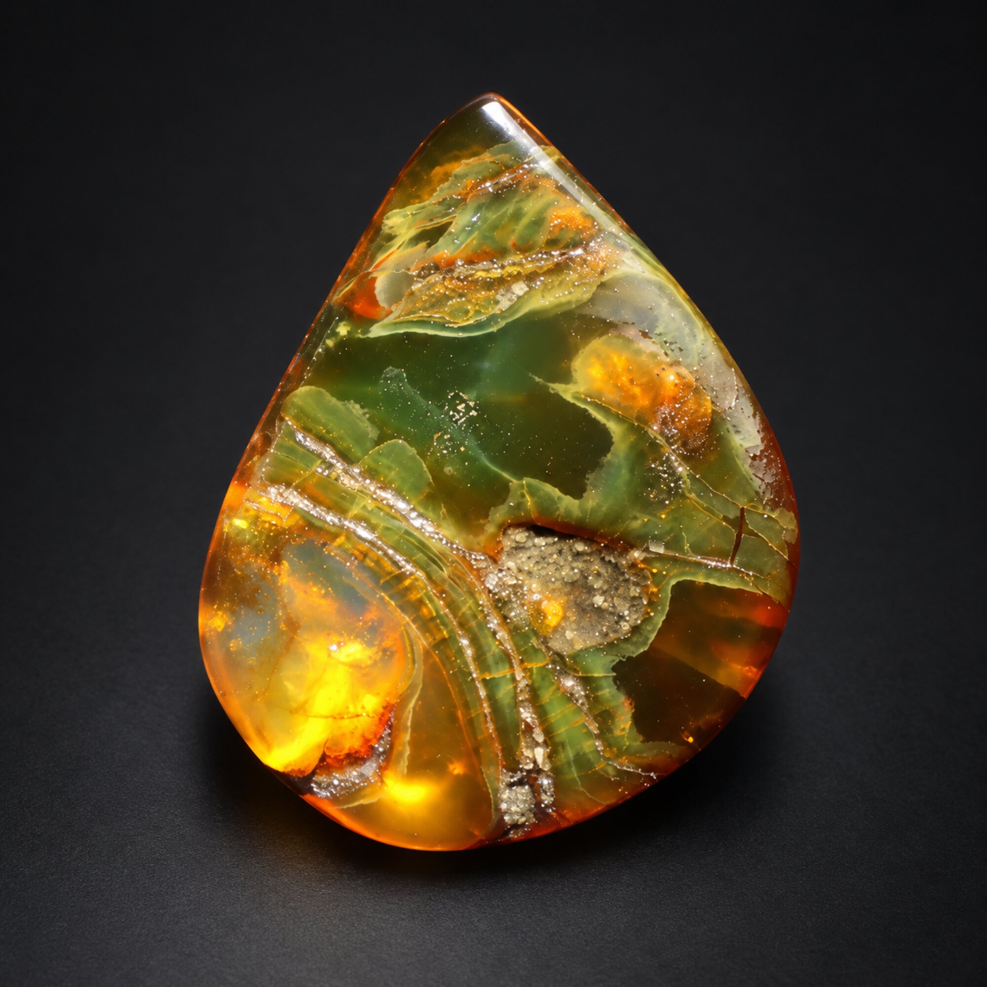 Untreated green red polished Dominican amber 2.3g – photo 6