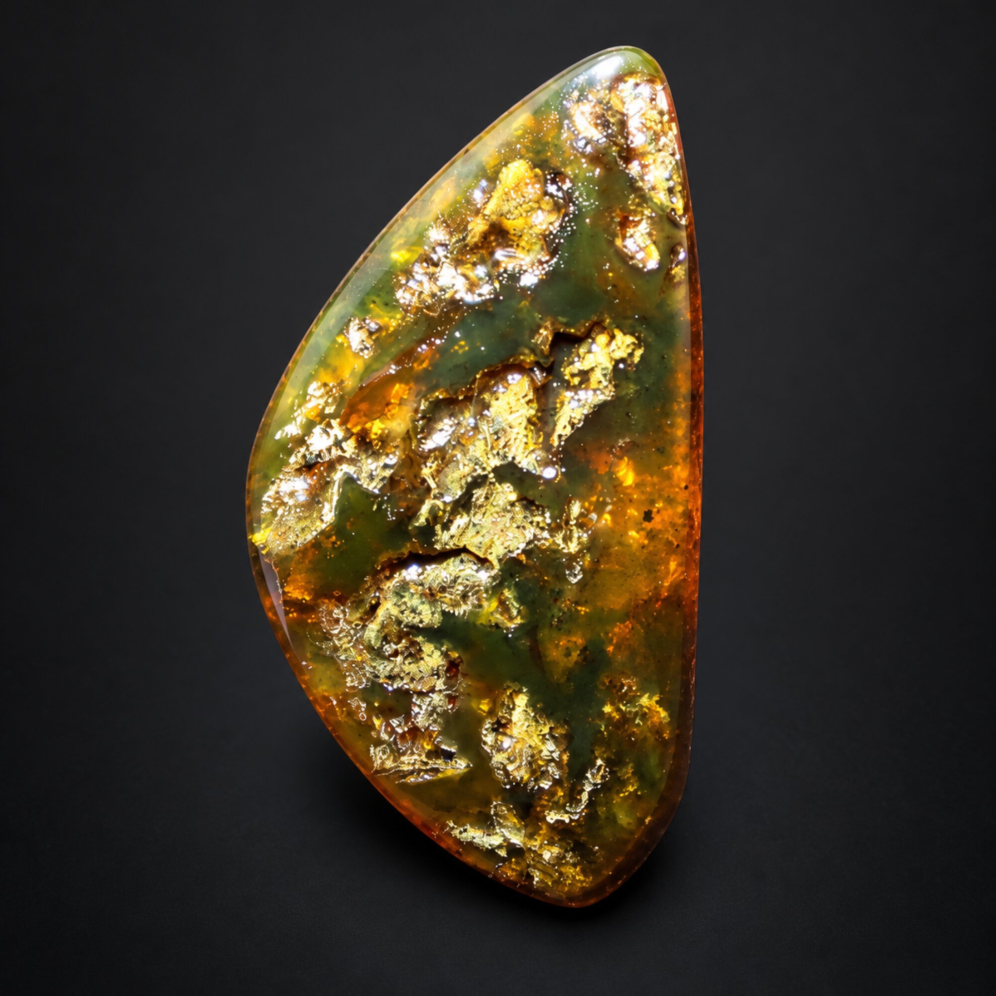 Untreated orange yellow polished Dominican amber 1.5g – photo 3