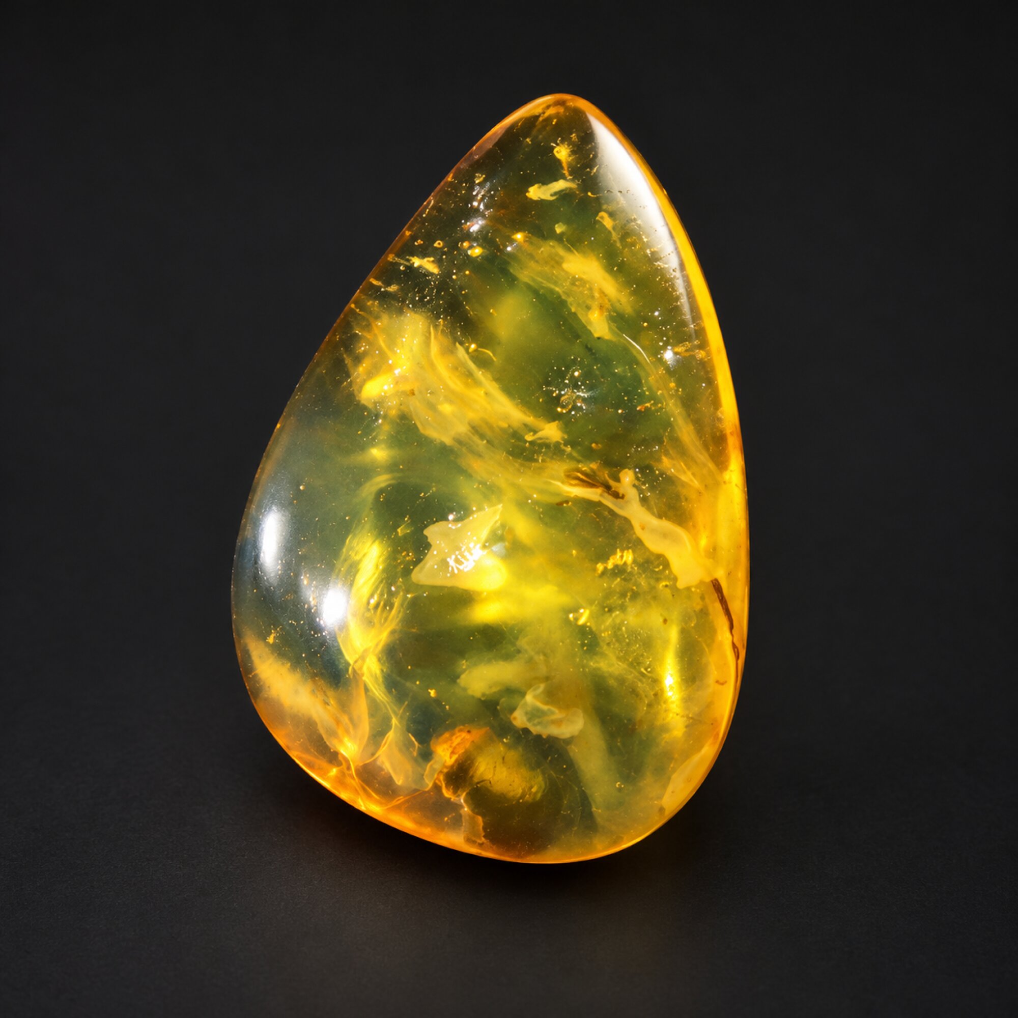 Pure natural blue yellow polished Dominican amber 1g – photo 7