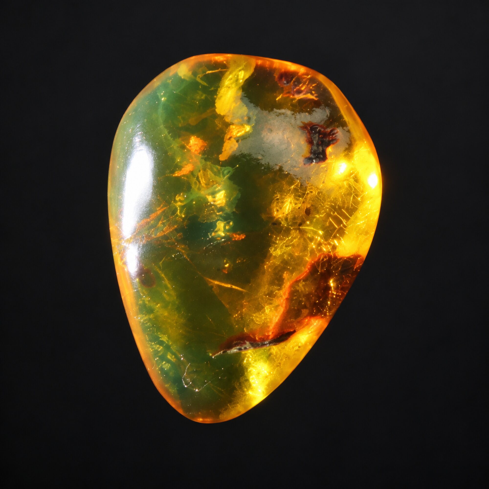 Pure natural green yellow polished Dominican amber 1.3g – photo 5