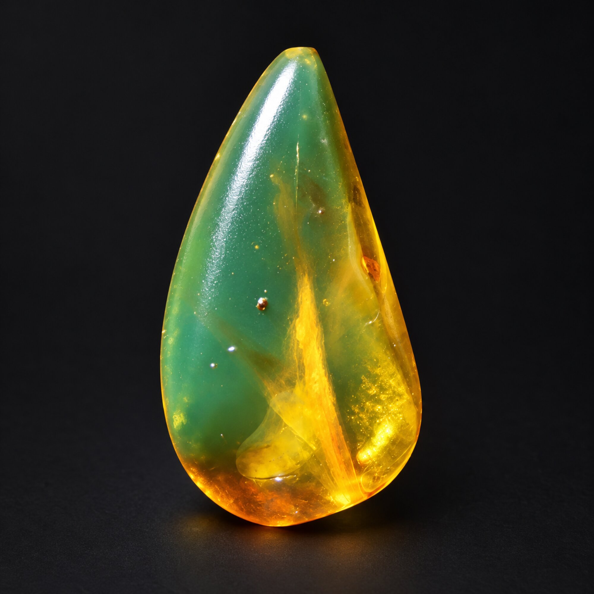 Natural orange green polished Dominican amber – photo 8