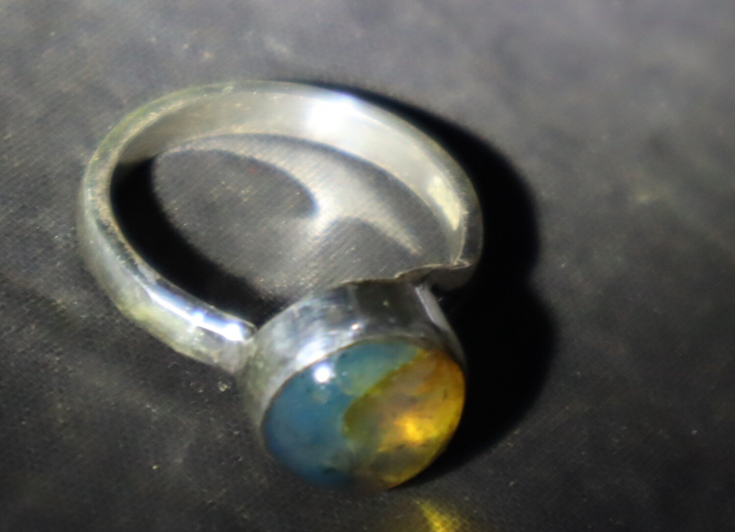 Lovely Natural Clear Sky Blue Amber .925 Sterling Silver Ring #6 free resizing – photo 6