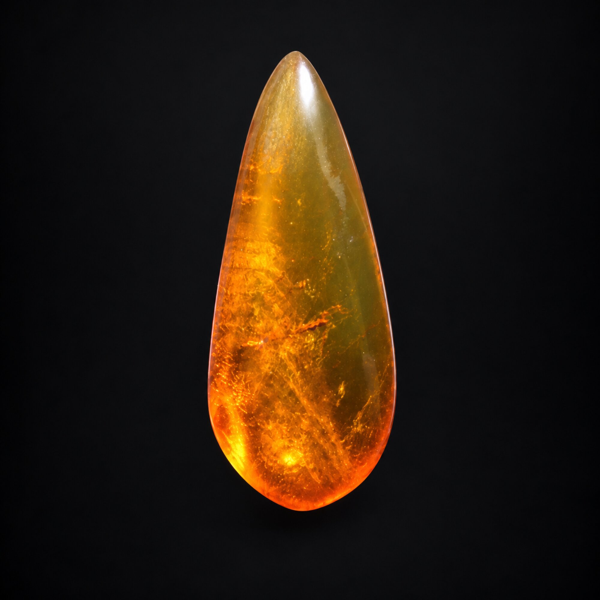 Natural orange green polished Dominican amber – photo 7