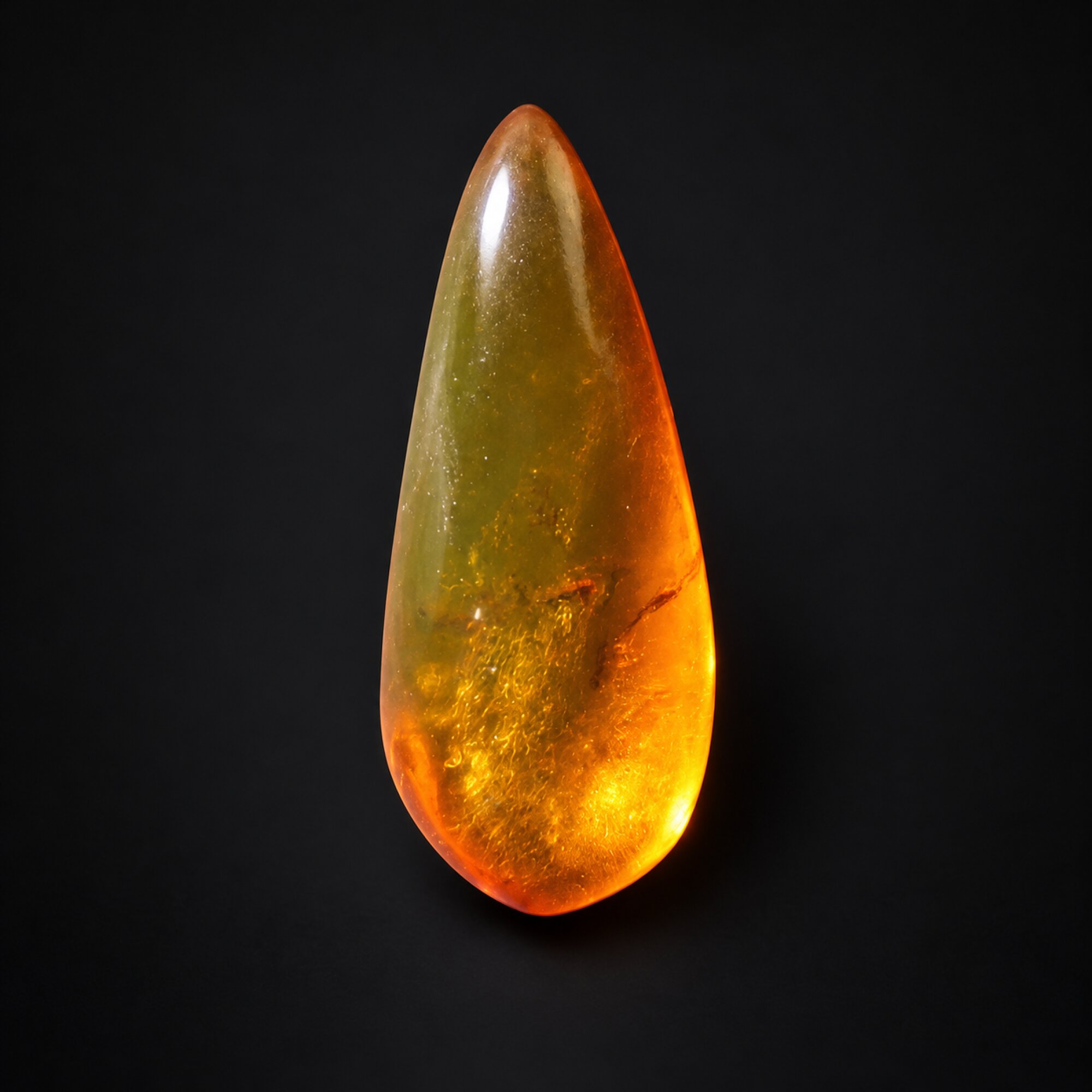 Natural orange green polished Dominican amber – photo 9