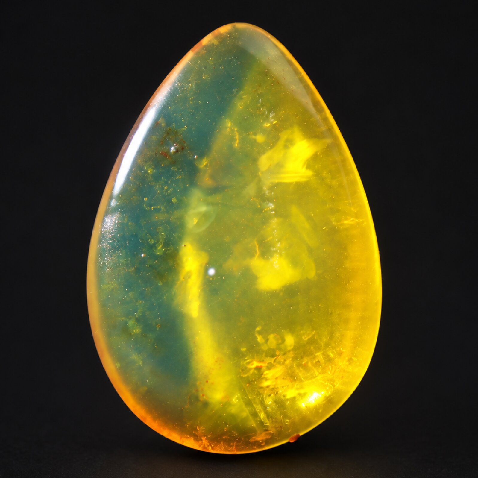 Natural yellow green polished Dominican amber