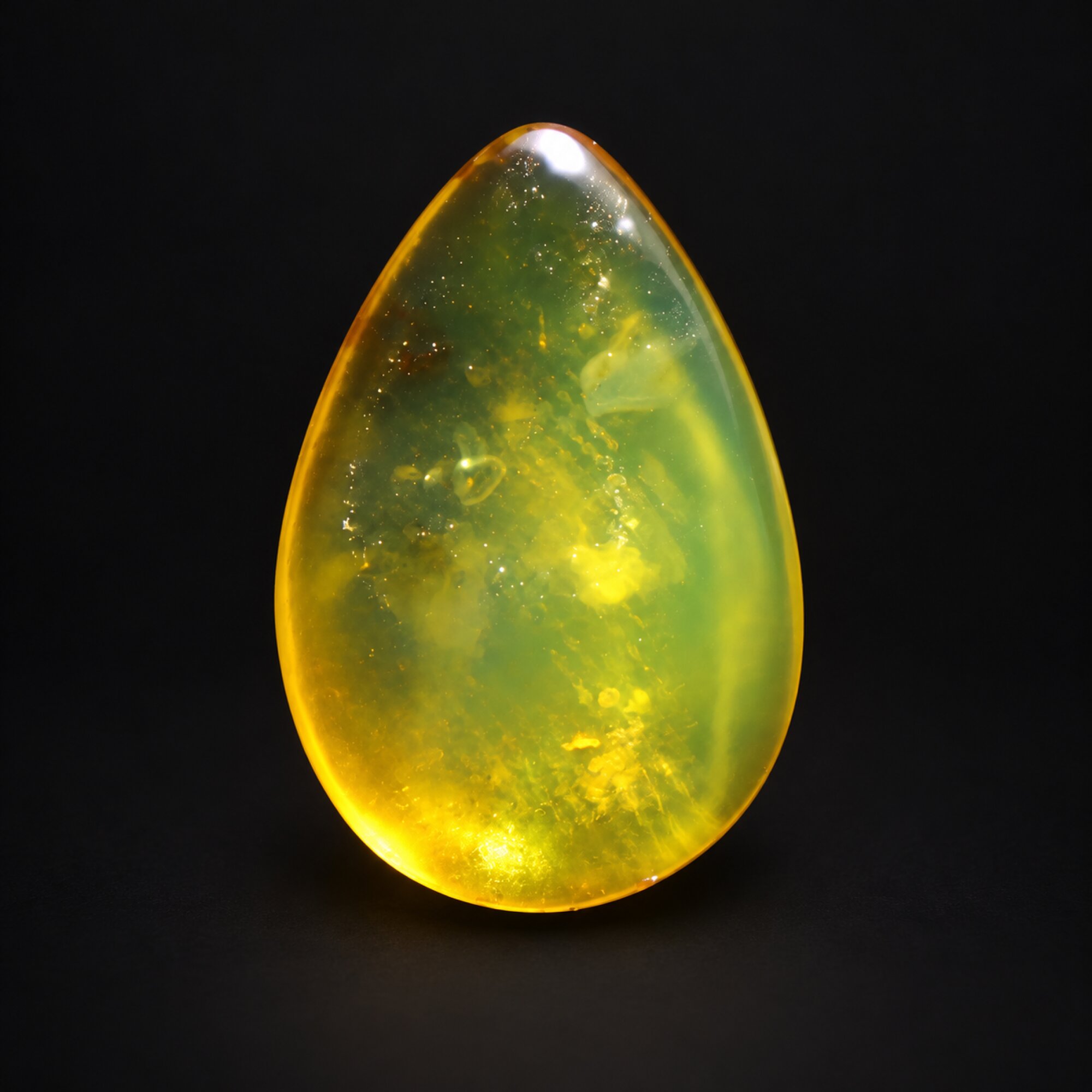 Natural yellow green polished Dominican amber – photo 3