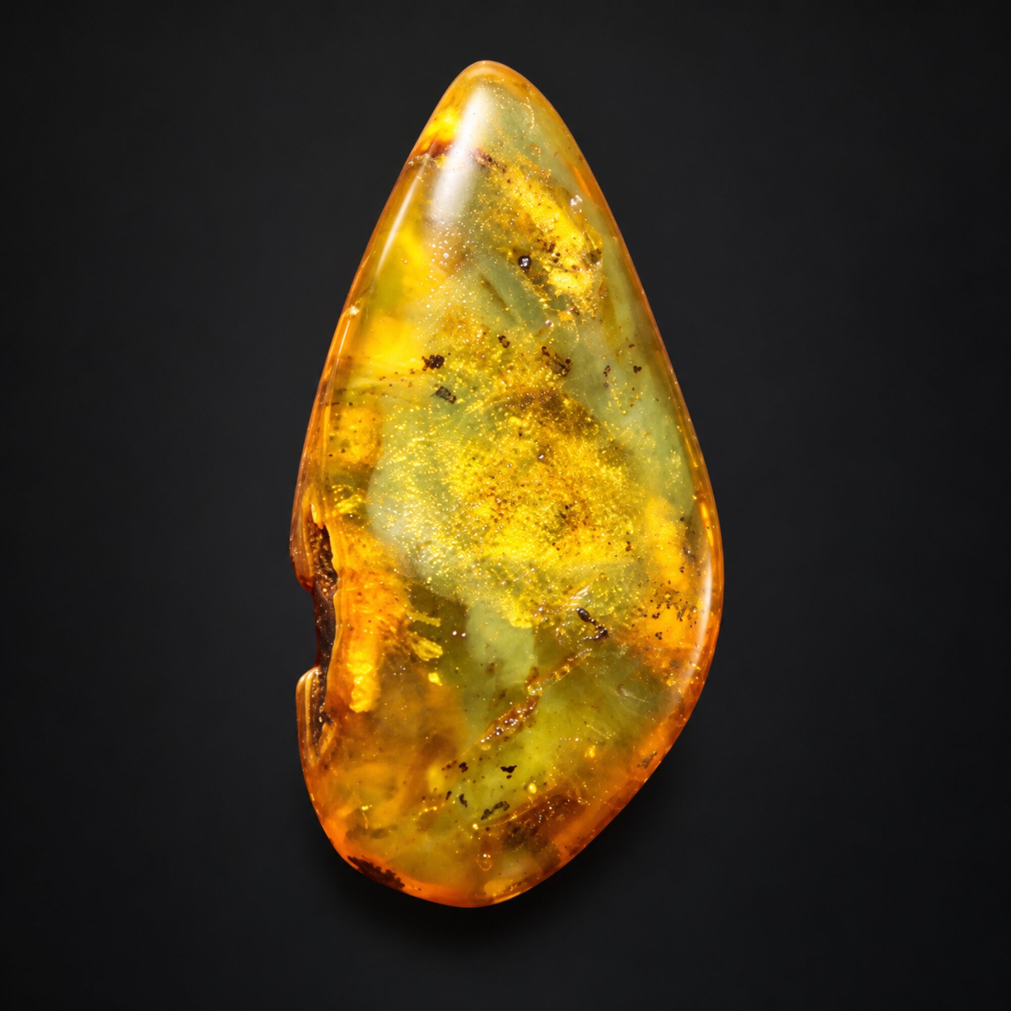 Natural orange yellow polished Dominican amber – photo 2
