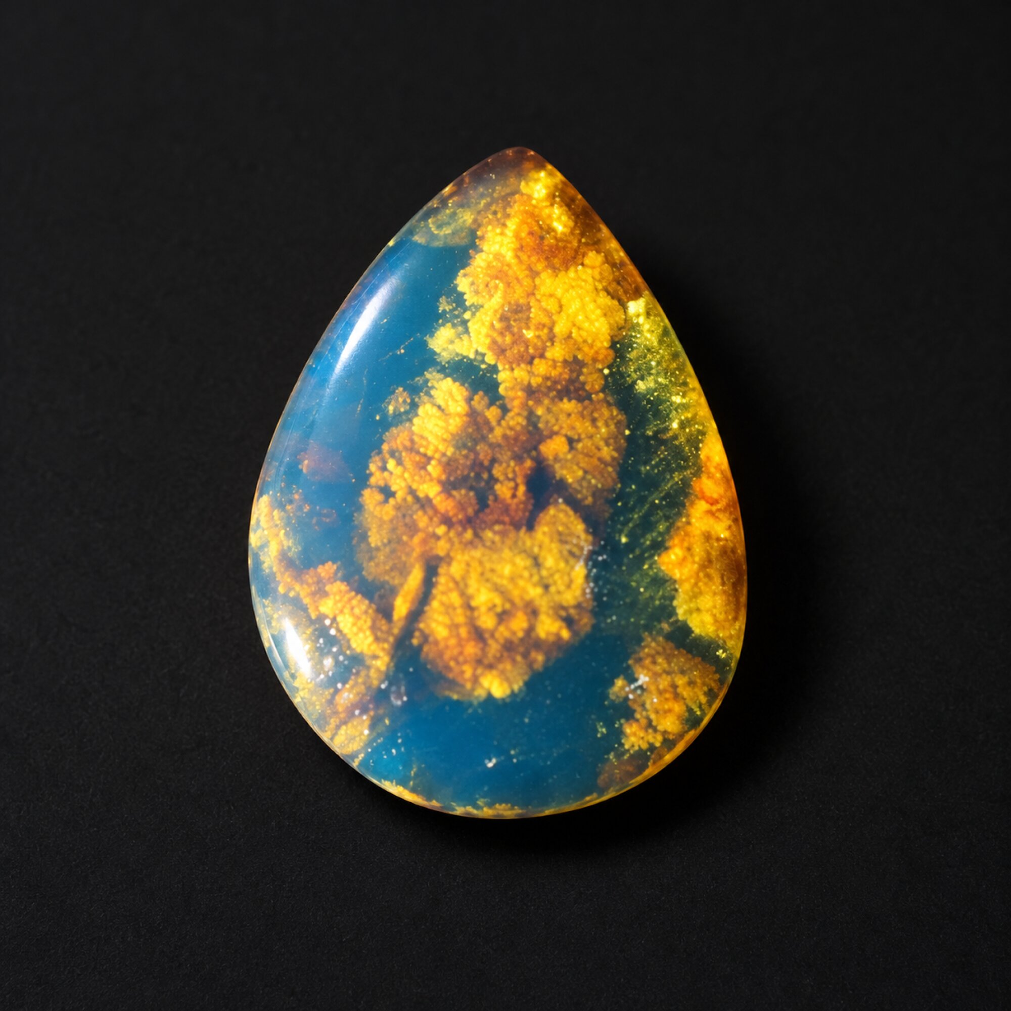 Authentic sky bkue Dominican amber cabochon