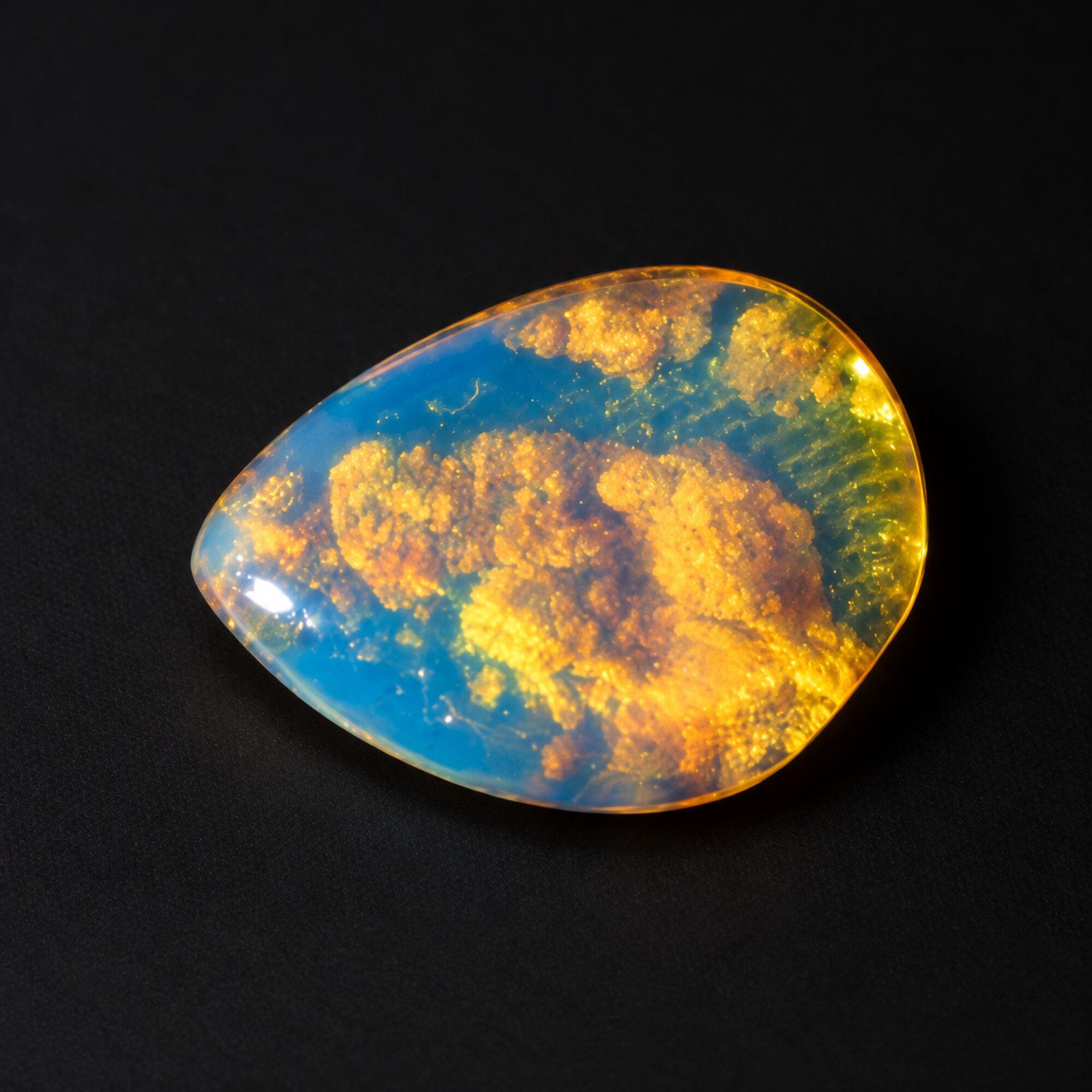 Authentic sky bkue Dominican amber cabochon – photo 2
