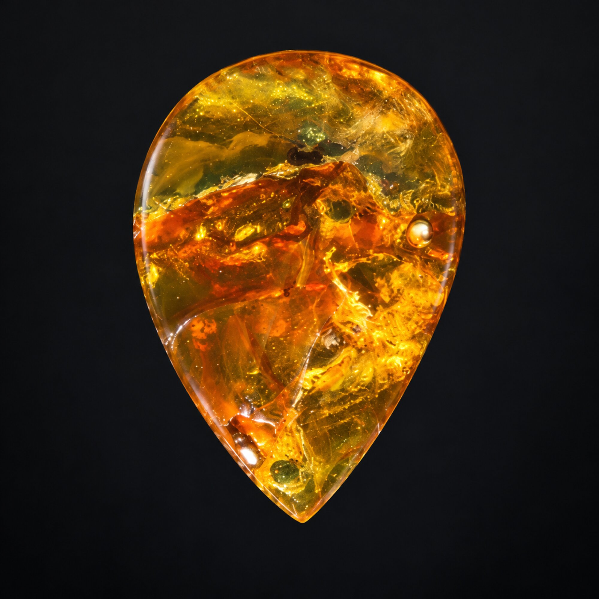 Natural yellow brown Dominican amber cabochon – photo 5