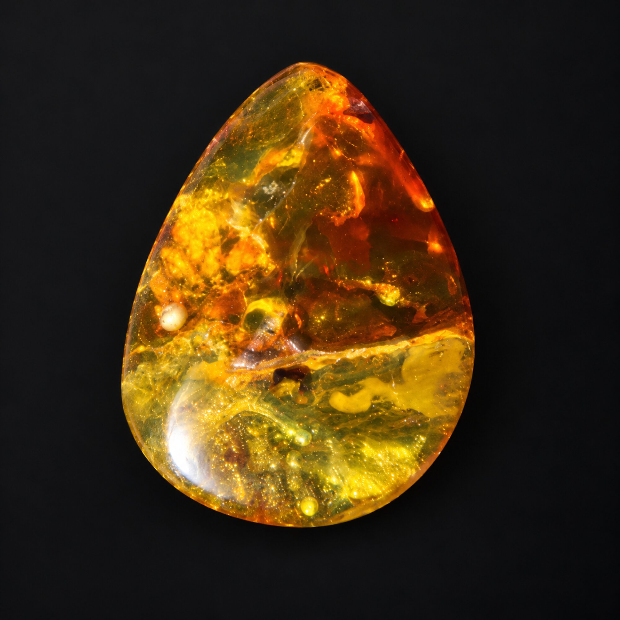 Natural yellow brown Dominican amber cabochon – photo 6