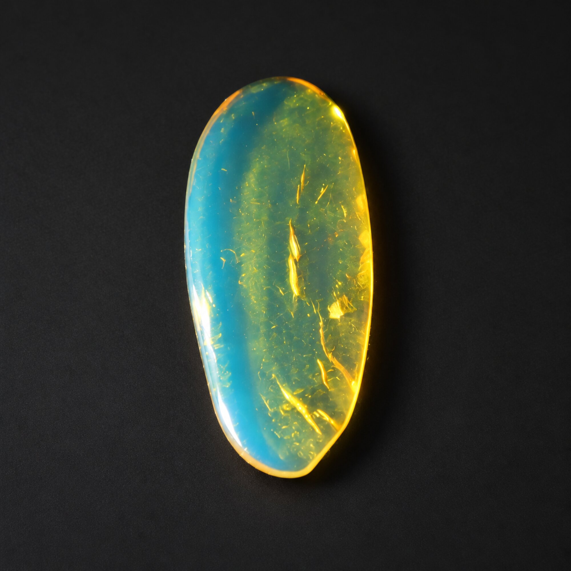 Untreated sky blue Dominican amber cabochon – photo 3
