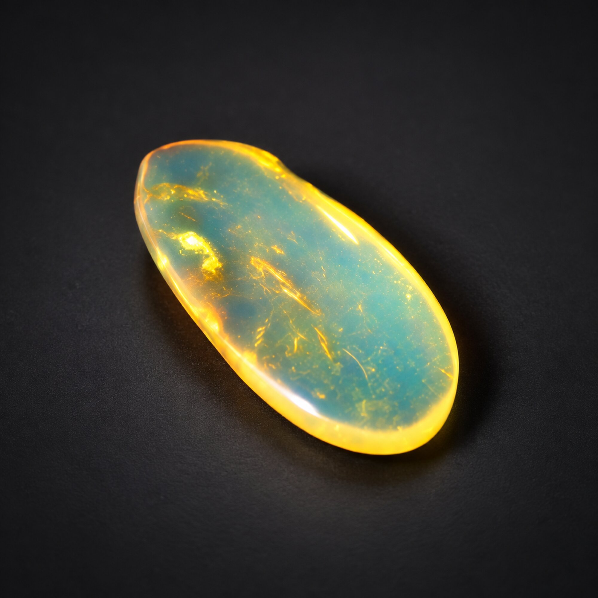 Untreated sky blue Dominican amber cabochon – photo 9