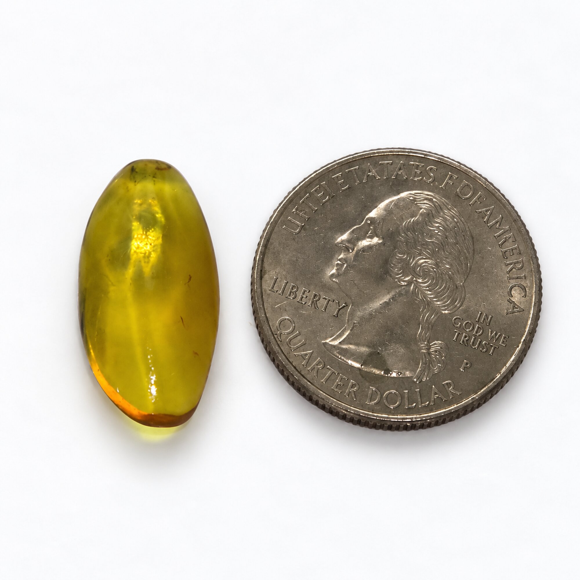 Untreated sky blue Dominican amber cabochon – photo 9
