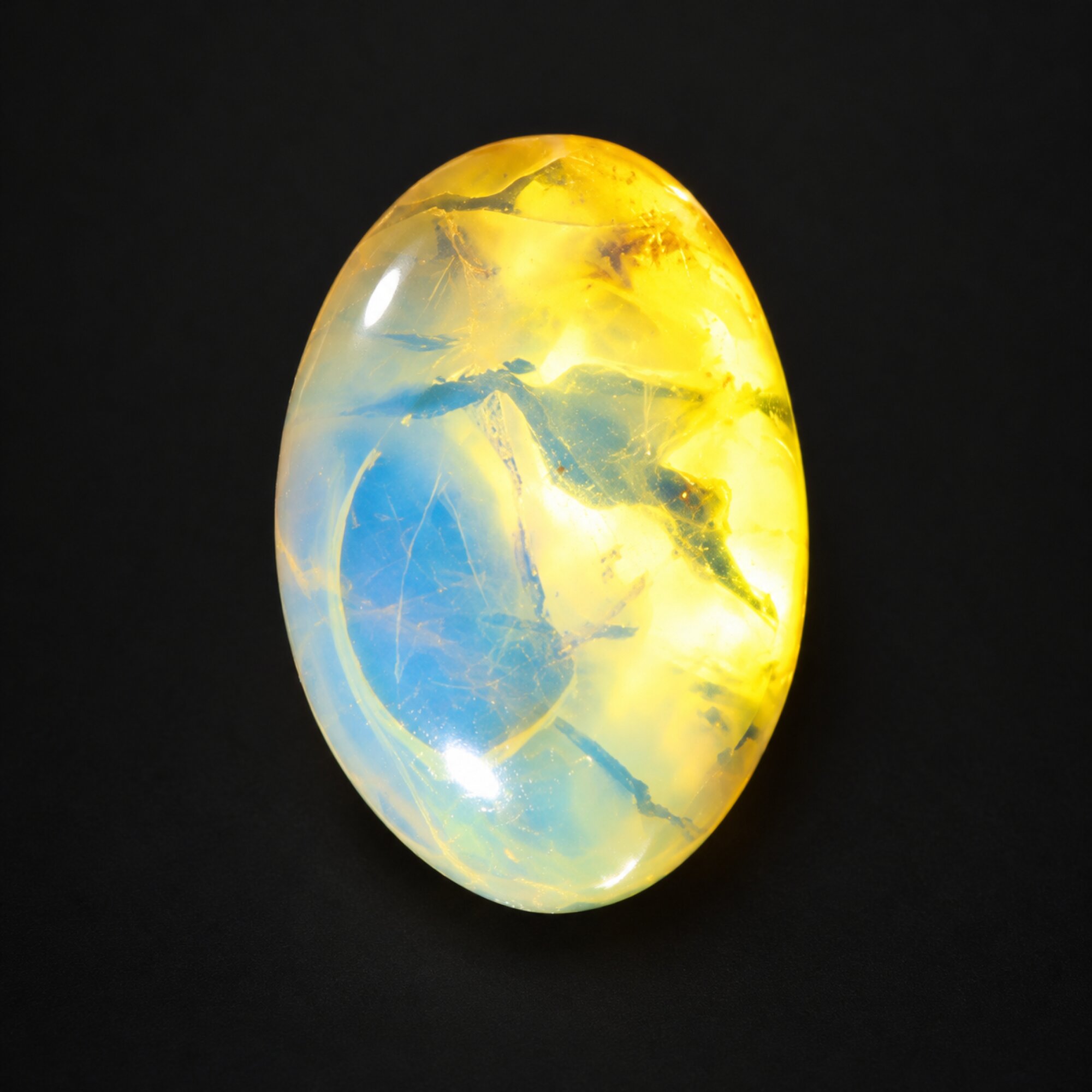 Untreated sky blue Dominican amber cabochon – photo 3