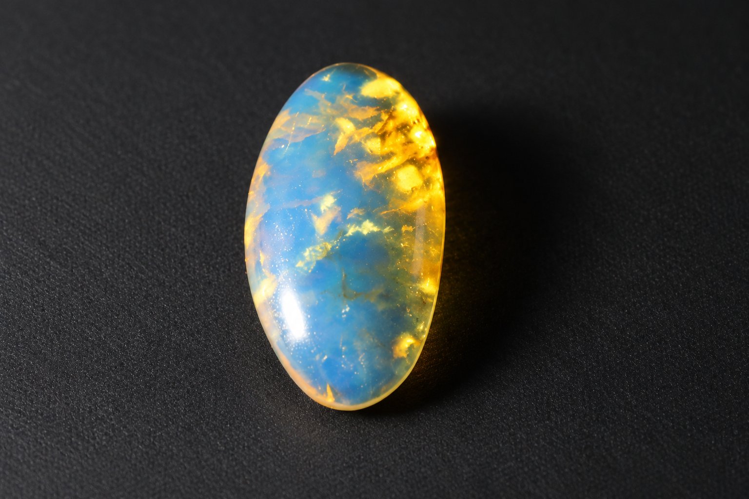 Authentic sky blue Dominican amber cabochon – photo 11