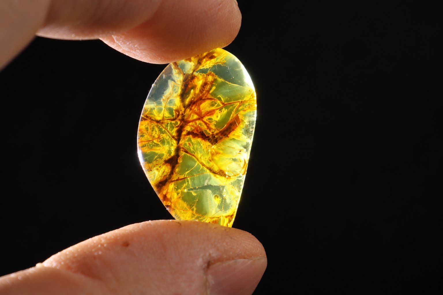 Authentic deep blue Dominican amber cabochon – photo 8
