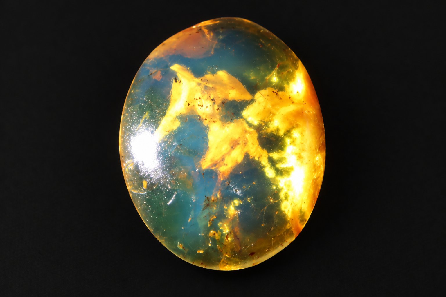 Authentic deep blue Dominican amber cabochon – photo 5