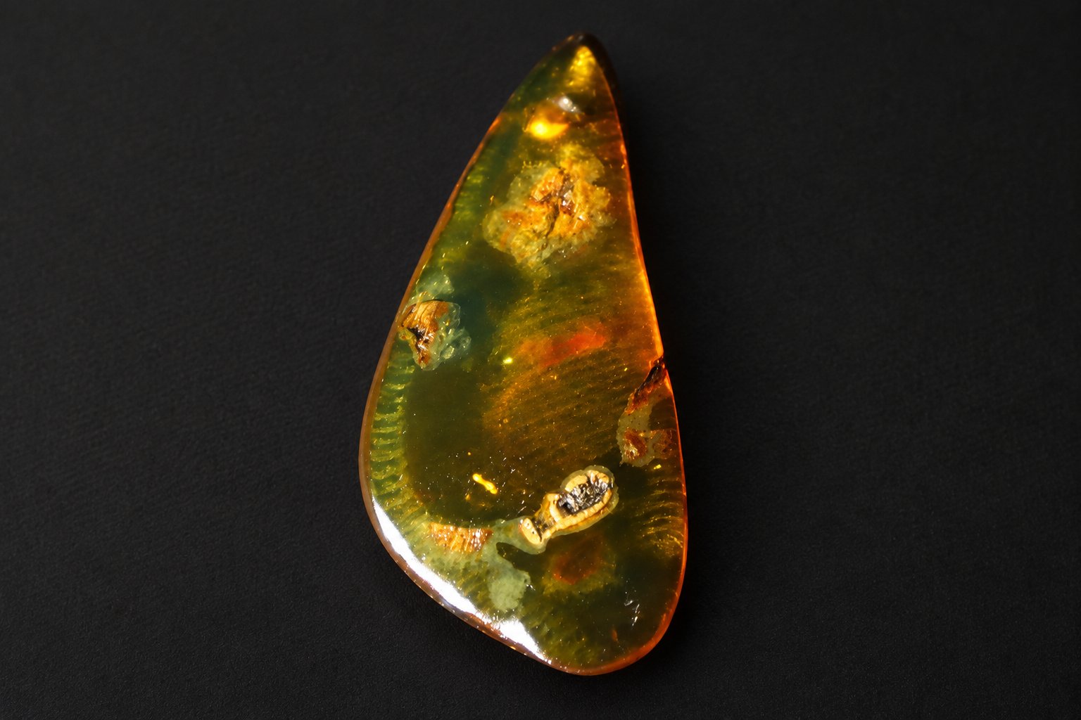 Genuine orange green polished Dominican amber – photo 4
