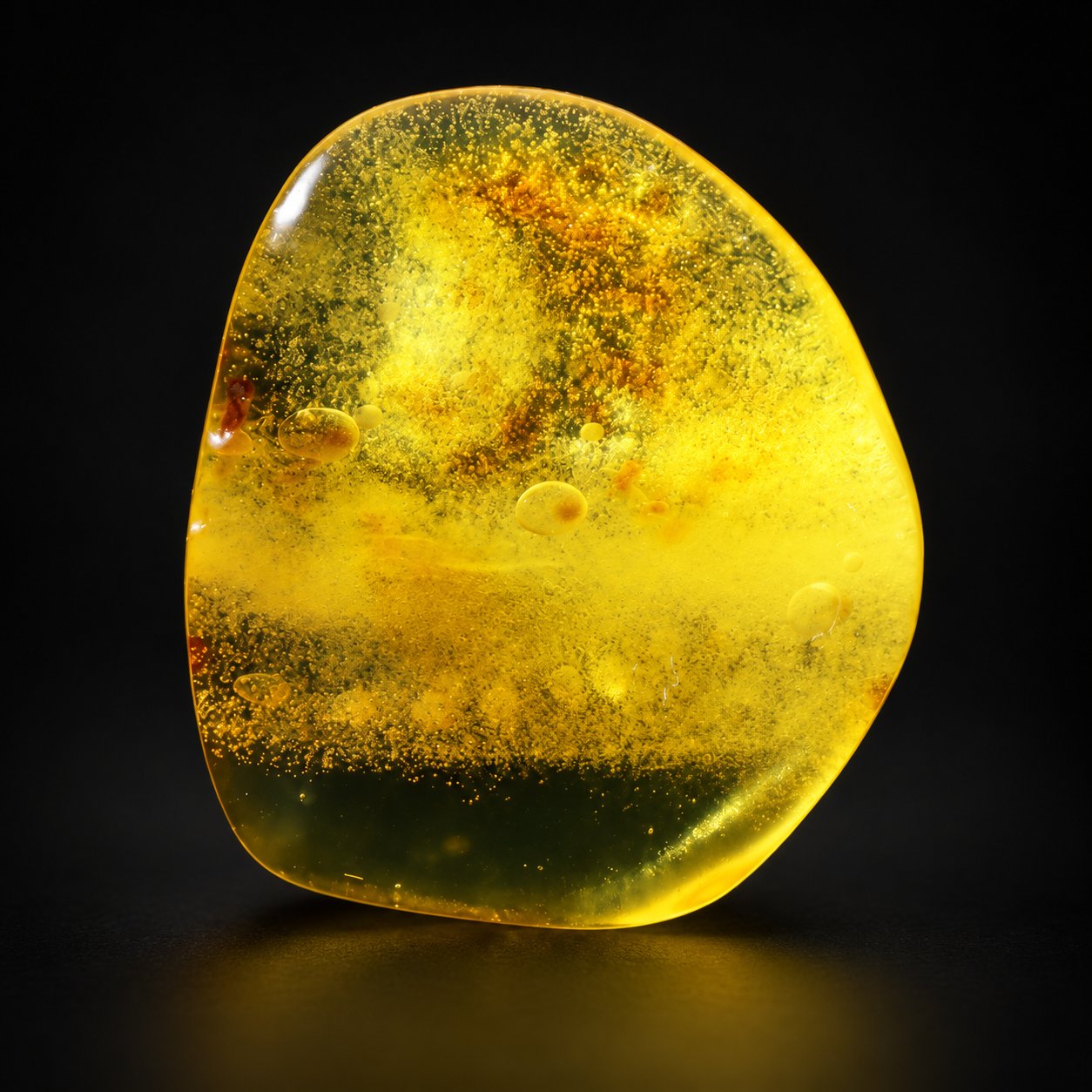 True caribbean light green yellow polished Dominican amber – photo 3