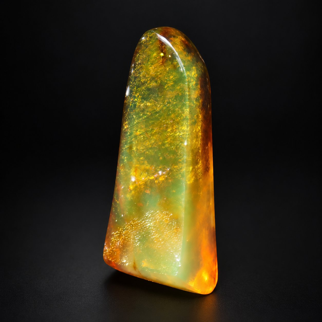 True caribbean orange green polished Dominican amber – photo 2