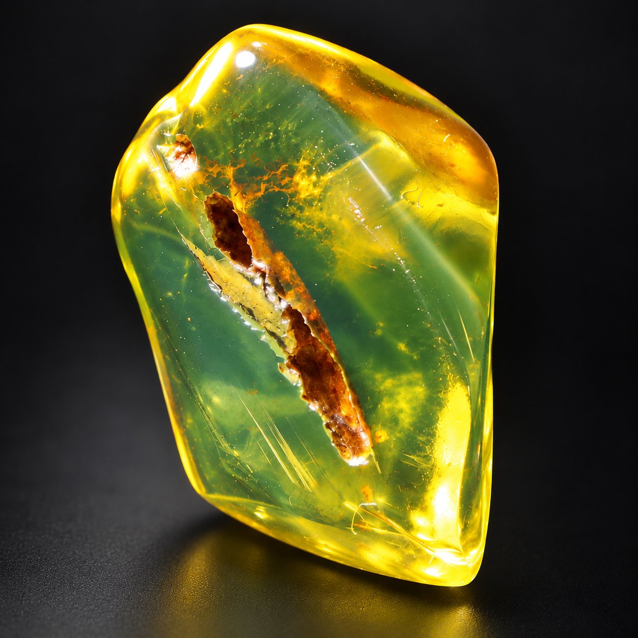 Authentic yellow green polished Dominican amber – photo 2