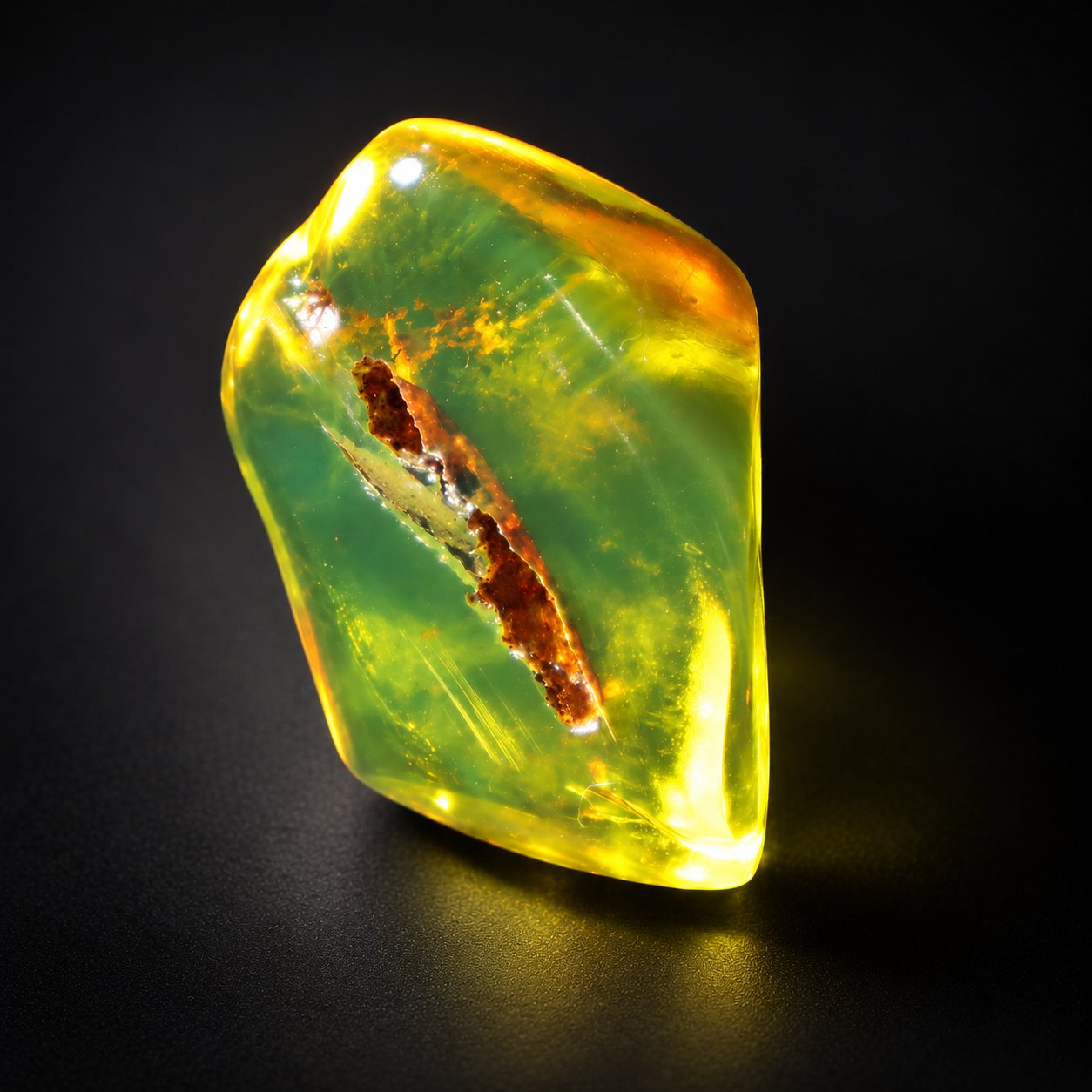 Authentic yellow green polished Dominican amber – photo 7