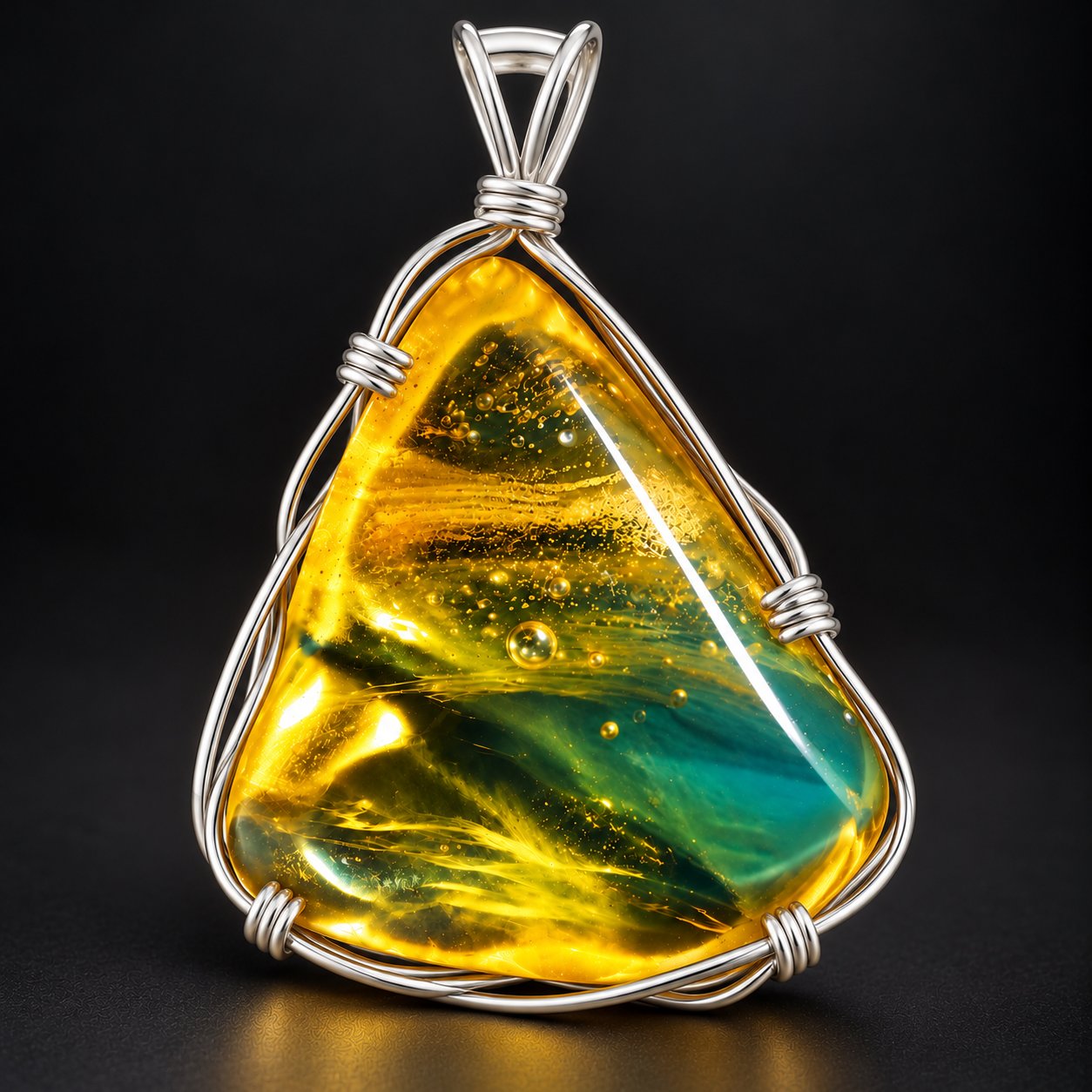 Genuine yellow green polished Dominican amber – photo 2