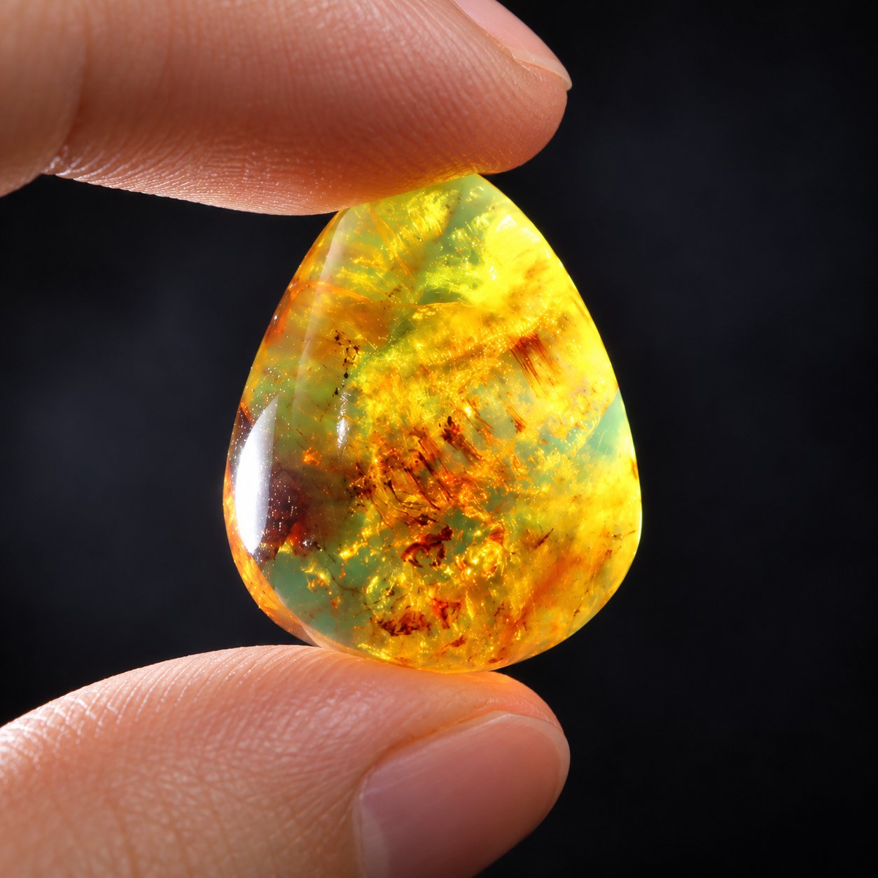 Genuine pink blue polished Dominican amber 28mm – photo 7
