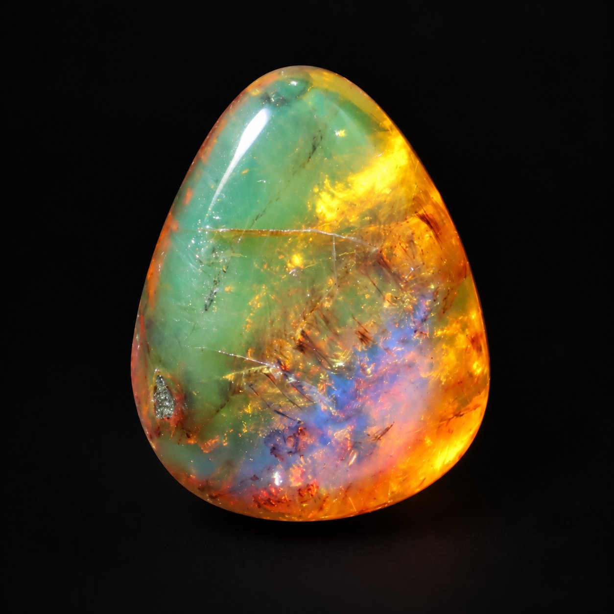 Genuine pink blue polished Dominican amber 28mm – photo 9