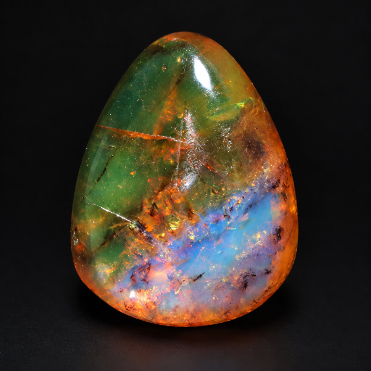 Genuine pink blue polished Dominican amber 28mm – photo 14