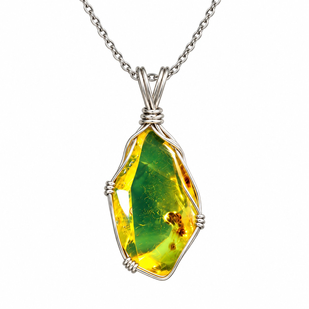 Genuine yellow green polished Dominican amber 31mm – photo 2