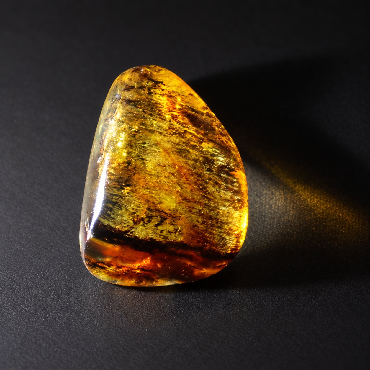 Genuine orange green polished Dominican amber 26mm – photo 9