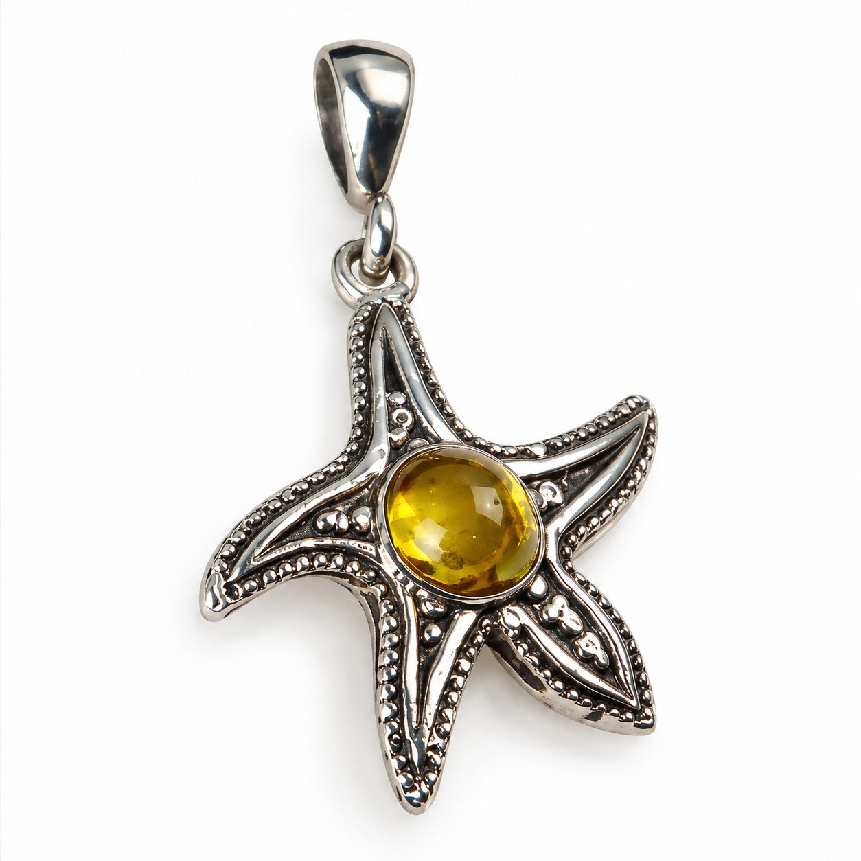 Artisan yellow green Dominican amber sterling silver pendant 4.1g – photo 3