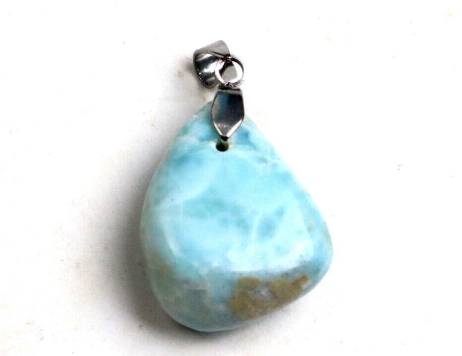 Beautiful Natural Light Blue Larimar Pendant 37mm – photo 3