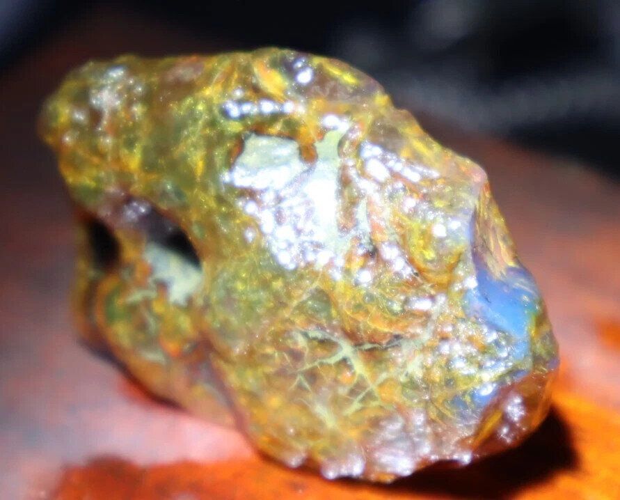Exquisite Natural Dominican Crystal Clear Yellow Blue Amber Rough Specimen 42mm – photo 8