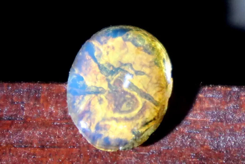 Exquisite Natural Dominican Clear Sky Blue Amber Polished Stone 17mm – photo 9