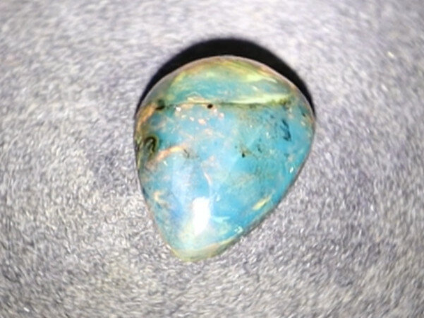 Beautiful Natural Dominican Translucent Ocean Blue Amber Polished Stone 24mm – photo 13