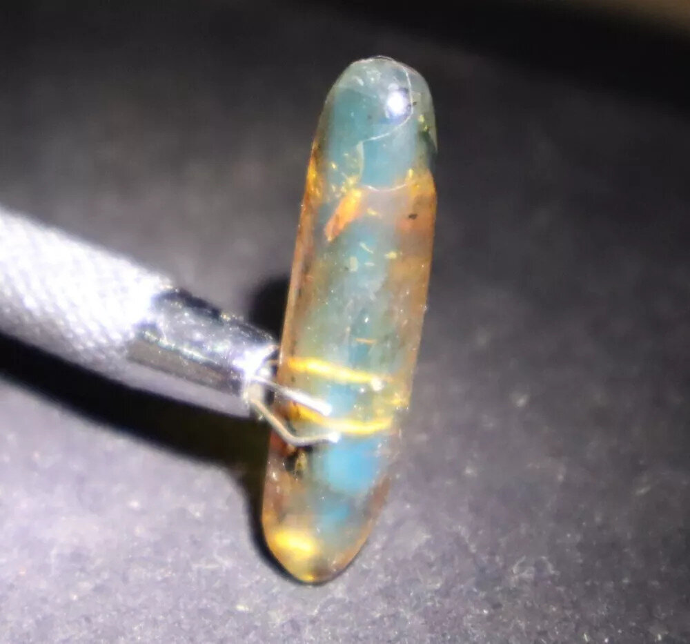 Charming Design Natural Dominican Clear Light Blue Amber Polished Stone 33mm – photo 7