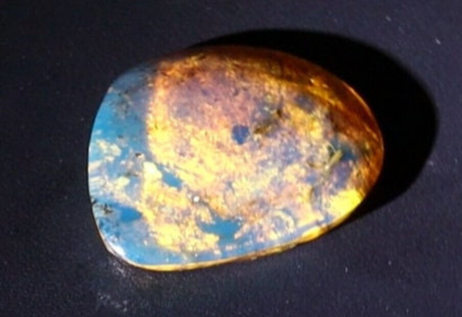 Exquisite Natural Dominican Clear Sky Blue Amber Polished Stone 28mm 15CT – photo 11