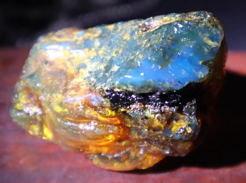 Beautiful Natural Dominican Clear Royal Blue Green Amber Rough Specimen 51mm 38g – photo 5
