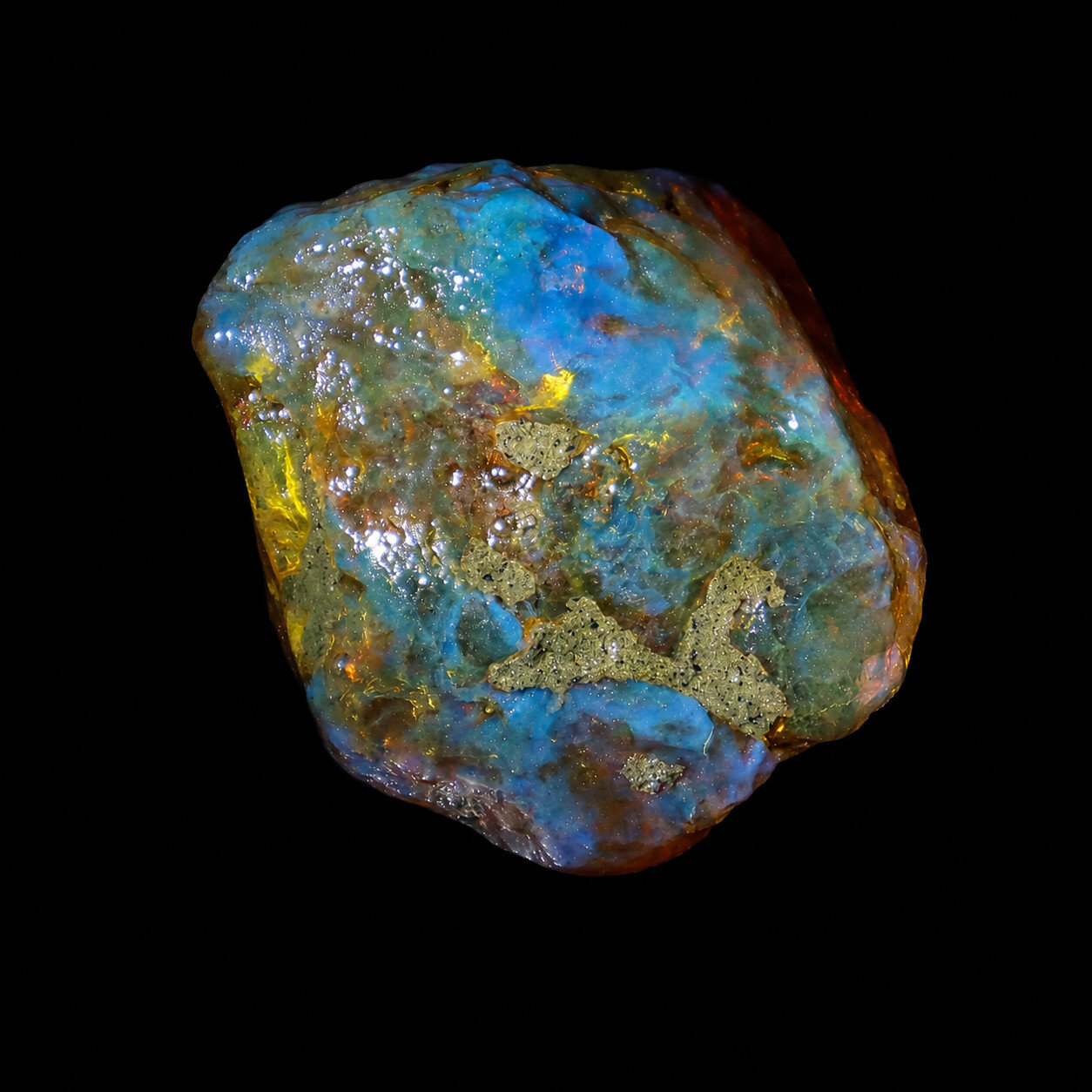 Genuine Natural Green Blue Dominican Amber Rough Specimen Chunk 59mm 63g – photo 6
