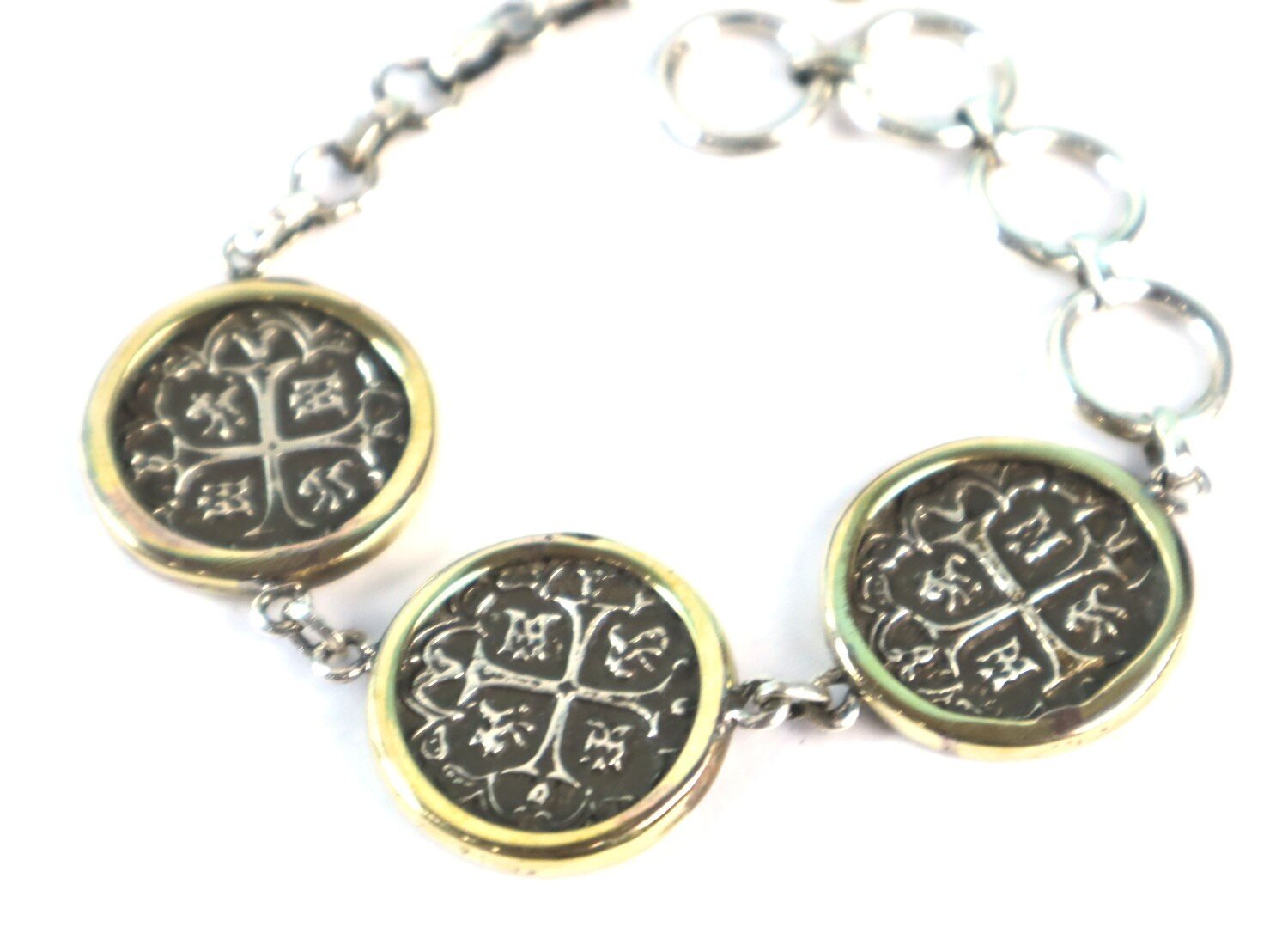 Atocha Shipwreck 3 SPAIN COLONIAL PIRATE COIN solid .925 silver BRACELET 6-8 in – photo 4