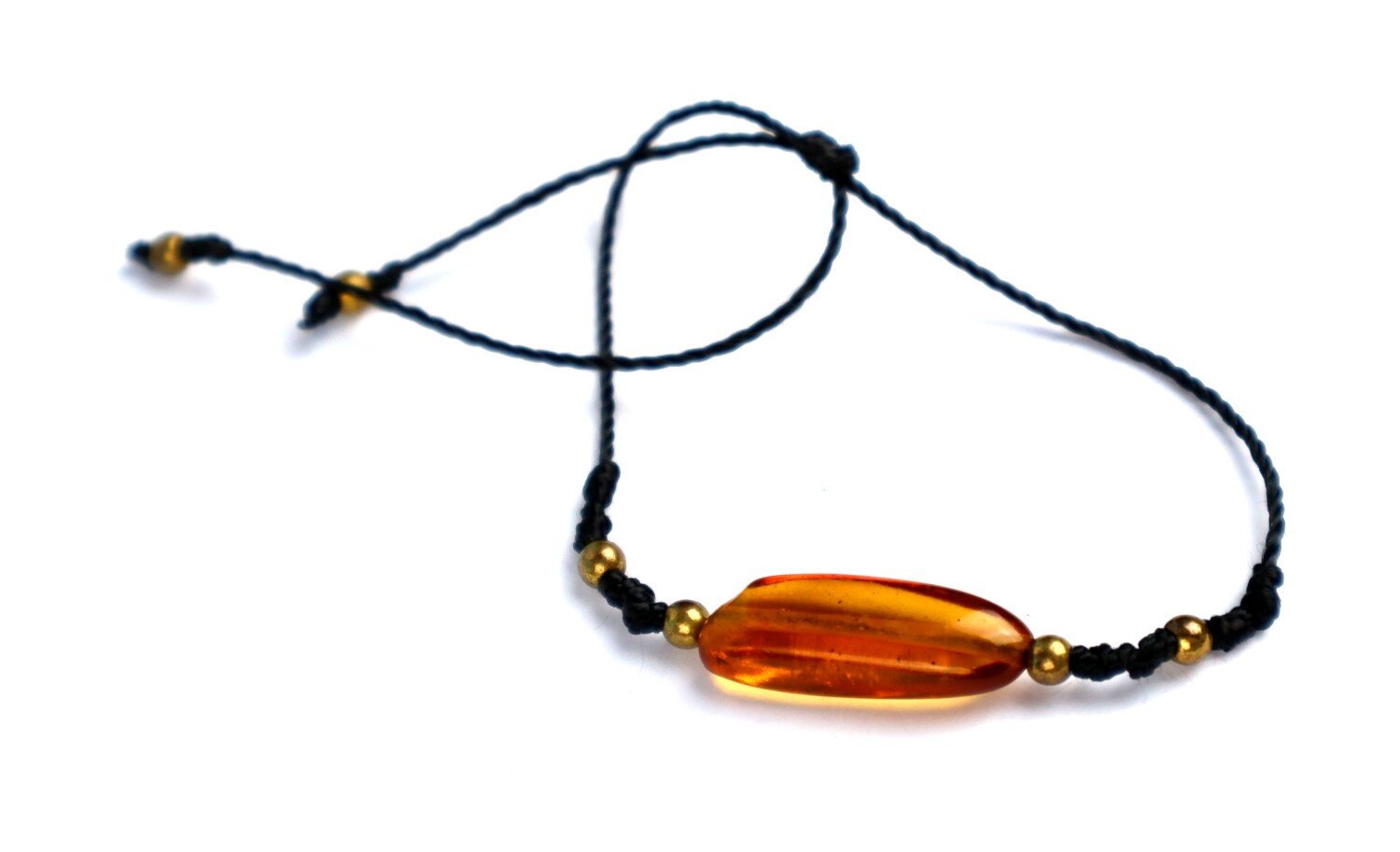 Genuine Natural Clear Dominican Amber Cord Bracelet 5-8 inch adjustable – photo 6