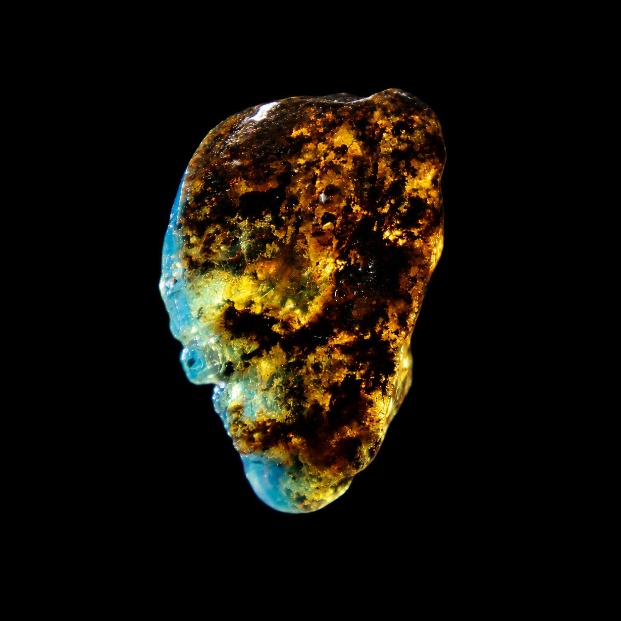 Unique Premium Deep Blue Dominican Amber Rough Specimen Chunk 37mm 8.5g – photo 8