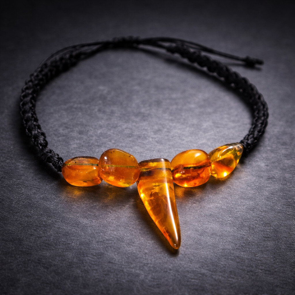 Lovely Natural Clear Yellow Orange Amber Bracelet adjustable