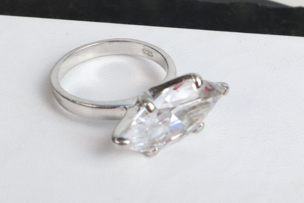 Finest Clear Light Cubic Zirconia CZ .925 Sterling Silver Ring #7 – photo 5
