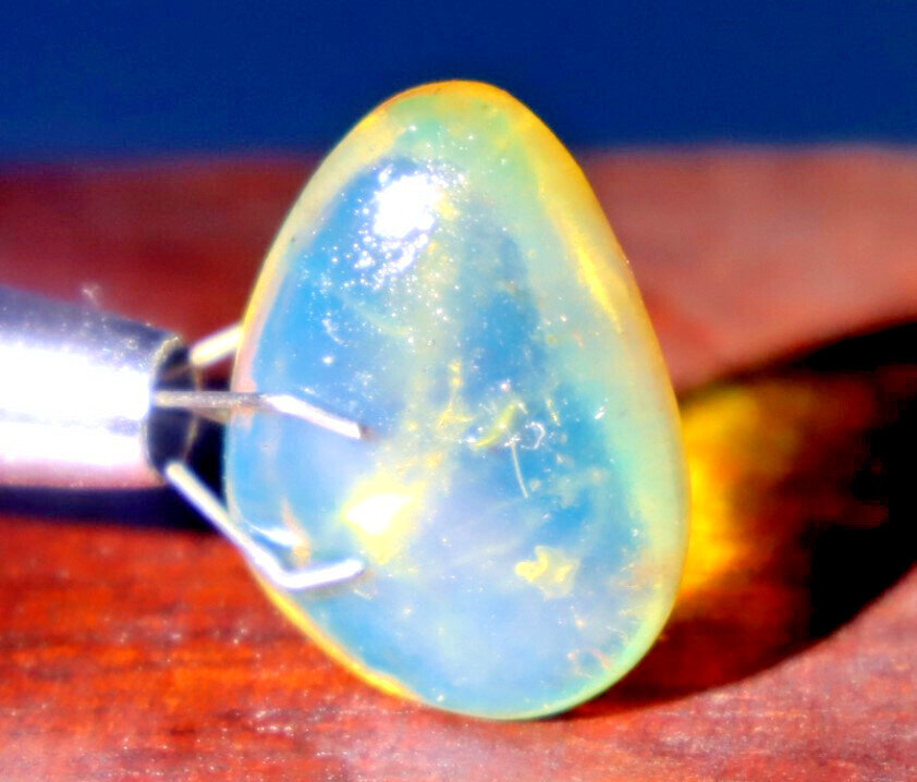 Exquisite Natural Dominican Clear Sky Blue Amber Polished Stone 22mm – photo 9